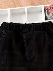 Raw Edge Flared Jeans Girls Clothes