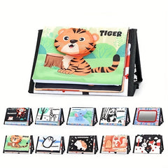 3D Toddler Book with Hanging Mirror & Interactive Sound - Durable Fabric Toy