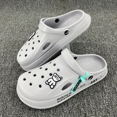 Men's Bear Charm Clogs with Strap Outdoor Slippers