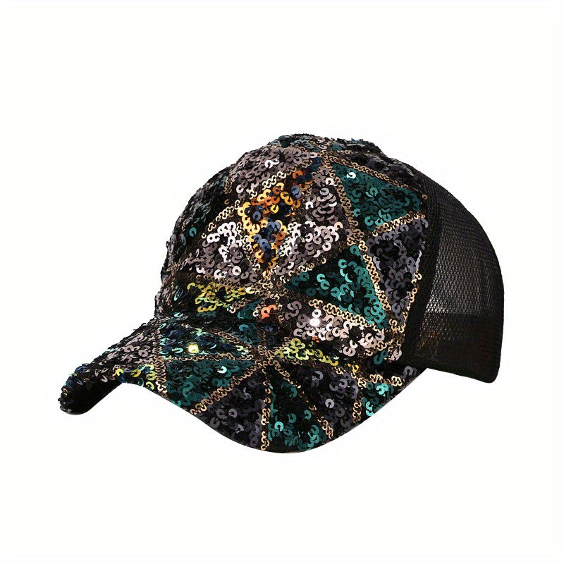 Sequin Sparkling Baseball Cap Y2K Cotton Sunscreen Sports Hat