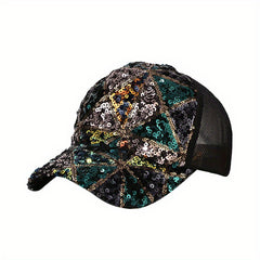 Sequin Sparkling Baseball Cap Y2K Cotton Sunscreen Sports Hat