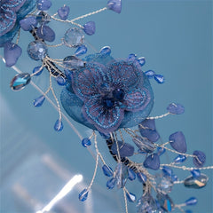 Girl's Vintage Flower Headband with Crystal Beads