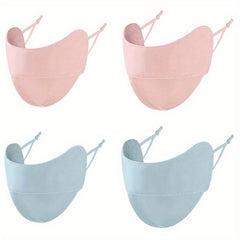 4pc Reusable Sunshade Face Mask Gradient UV Protection Washable Ice Silk
