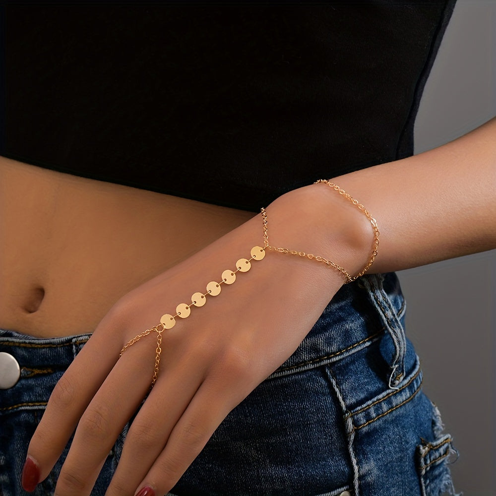 Double Layer Chain Finger Mitten Bracelet for Women