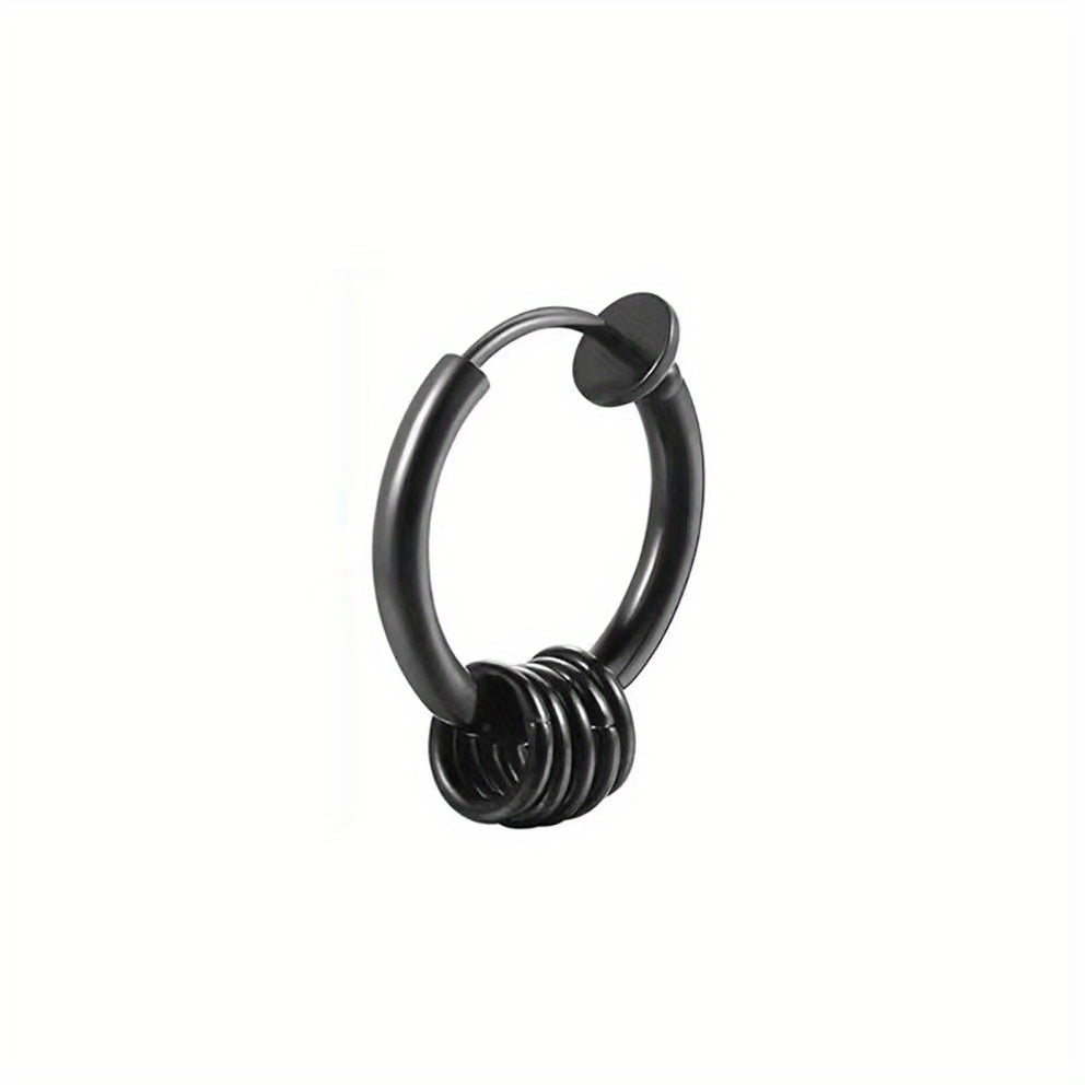 Stainless Steel Circular Earrings Spring Ear Clip For Women Girls