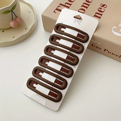 6pcs Solid Hair Clip Female Side Clip Bangs Clip Back Head Non slip Clip