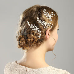 2pcs Pearl Crystal Hairpin Bridal Wedding Party Favor Decorations