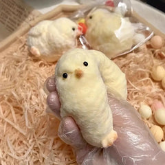 Silicone Chicken Relaxation Toy with Realistic Feathers