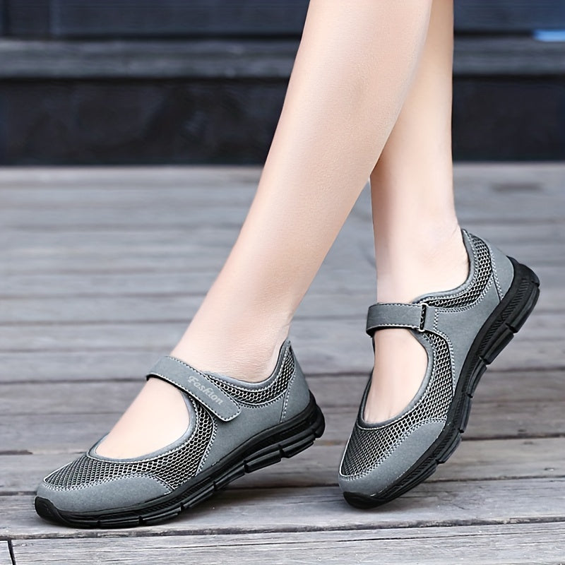 Women's Mesh Walking Shoes Hook And Loop Sneakers