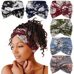 6pcs Floral Criss Cross Headbands for Women Girls