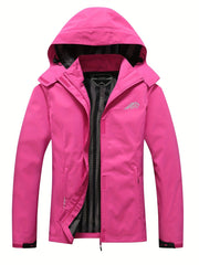 Women's Waterproof Windproof Hooded Jacket for Hiking