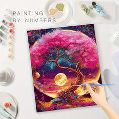 Tree And Moon Paint By Number Kits On Canvas
