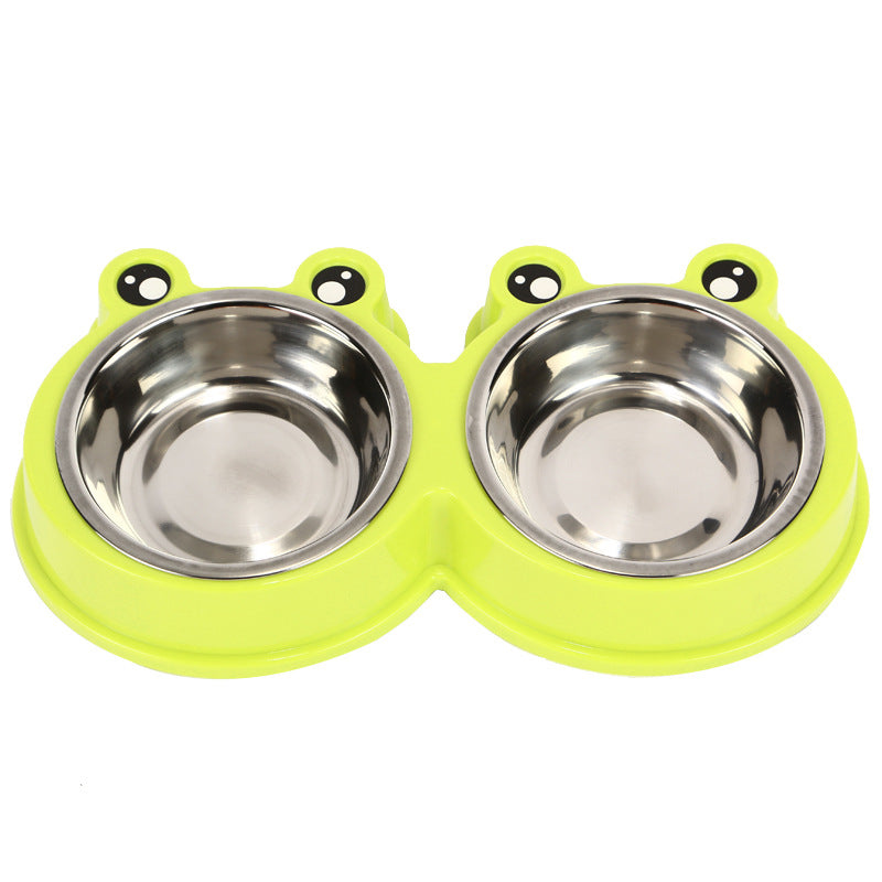 Cartoon Pattern Double Feeding Bowl for Pets