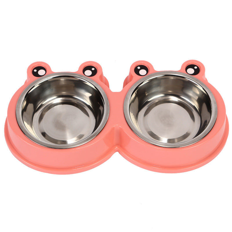 Cartoon Pattern Double Feeding Bowl for Pets