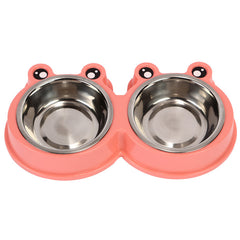 Cartoon Pattern Double Feeding Bowl for Pets