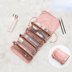 Portable Large Makeup Bag 4 In 1 Removable With Zipper