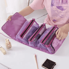Portable Large Makeup Bag 4 In 1 Removable With Zipper