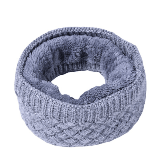 Winter Knitted Muffler For Men Woolen Velvet Thickened Neck Collar