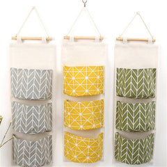 Waterproof Cotton Linen Hanging Storage Bag for Door Back