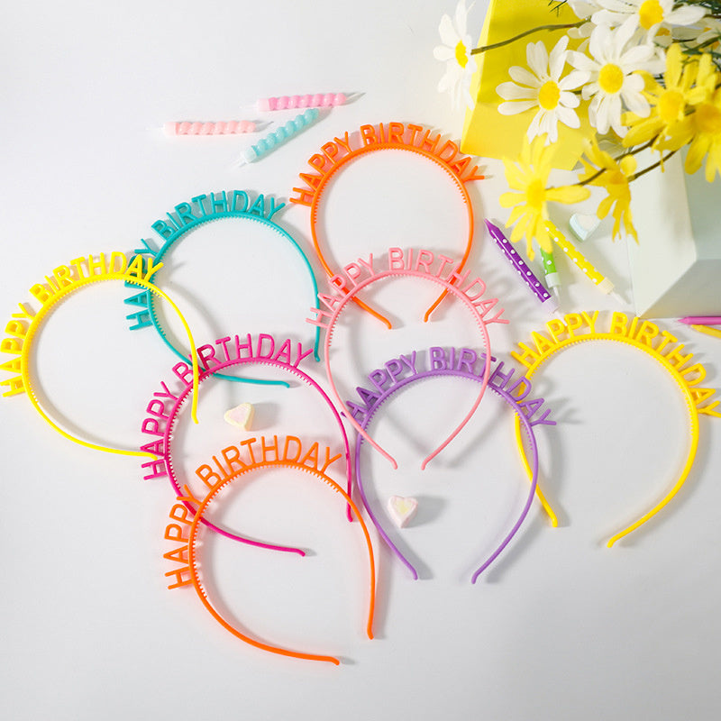 5-Pack Colorful Birthday Headbands for Celebrations
