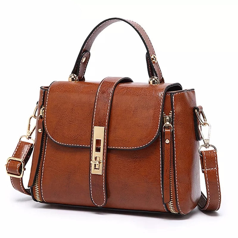 Retro Style Faux Leather Flap Purse Shoulder Bag
