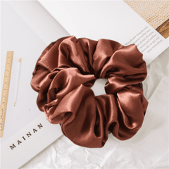 Silk Satin Neutral Hair Scrunchies Earth Toned Golden Hair Ties