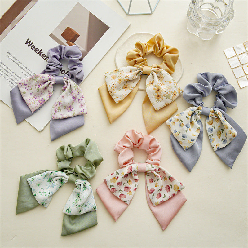 Boho Floral Scarf Scrunchies Hair Ribbons Hair Ties