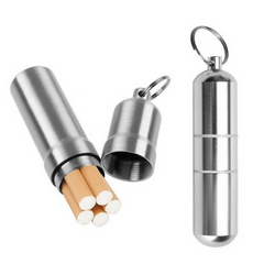 Men's Stainless Steel Gray Waterproof Cigarette Case