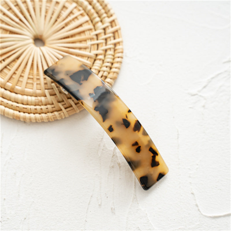 French Style Curved Volume Barrette Tortoise Shell Hair Clips Automatic Clasp