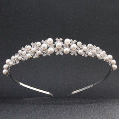 High-end Pearl Rhinestone Bridal Headdress Hair Hoop