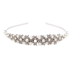 High-end Pearl Rhinestone Bridal Headdress Hair Hoop