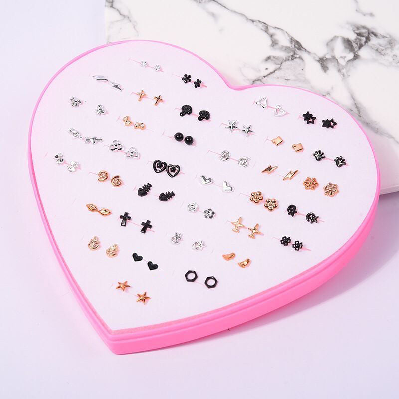 36 Pairs Mixed Hair Stud Earrings Set Women's Jewelry Women's Accessories