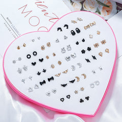 36 Pairs Mixed Hair Stud Earrings Set Women's Jewelry Women's Accessories