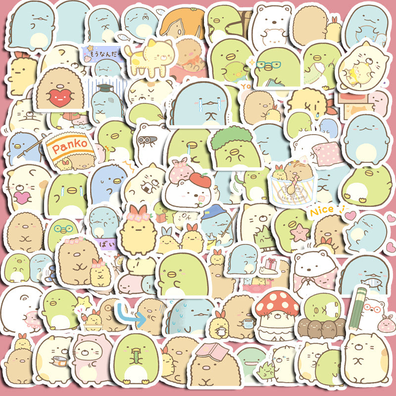 100pcs Cartoon Expression Stickers for Computer Student DIY Stationery