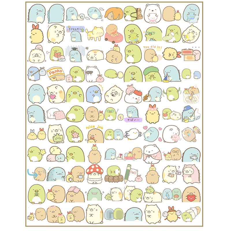 100pcs Cartoon Expression Stickers for Computer Student DIY Stationery
