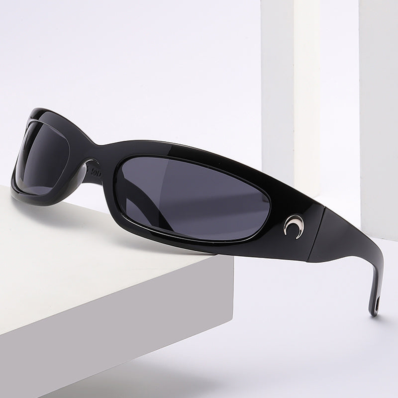 Moon Rectangle Sunglasses Futuristic Technology Style Sun Glasses