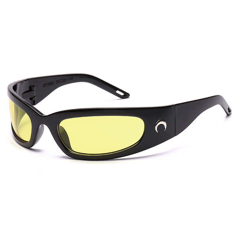 Moon Rectangle Sunglasses Futuristic Technology Style Sun Glasses