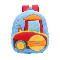 Plush Kid Backpack Engineering Car Baby Bag for Kindergartener
