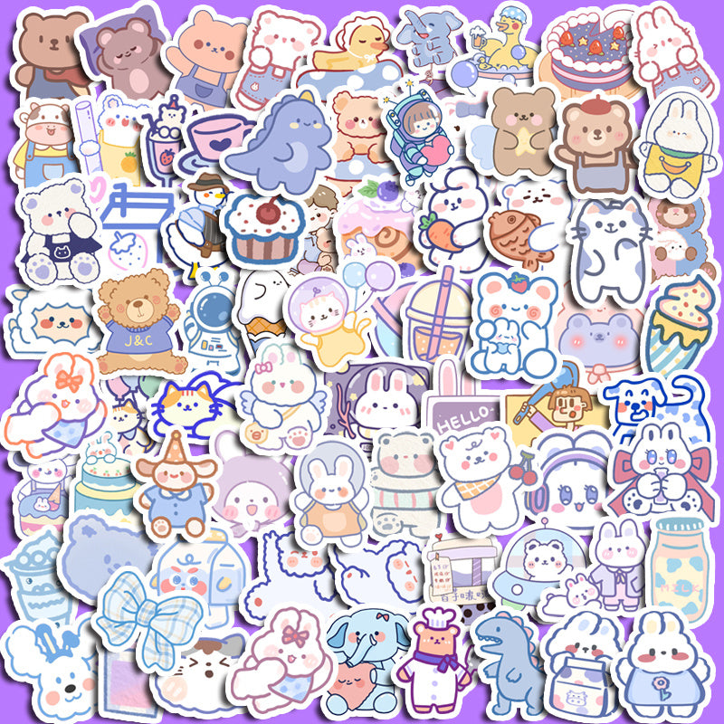 90pcs Brownie Girls Stickers for DIY Stationery & Computer Decorations