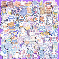 90pcs Brownie Girls Stickers for DIY Stationery & Computer Decorations