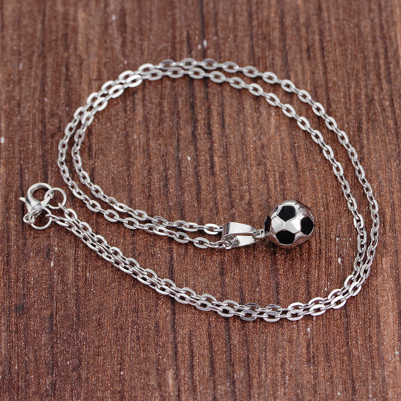 Football Link Chain Soccer Necklace Pendant