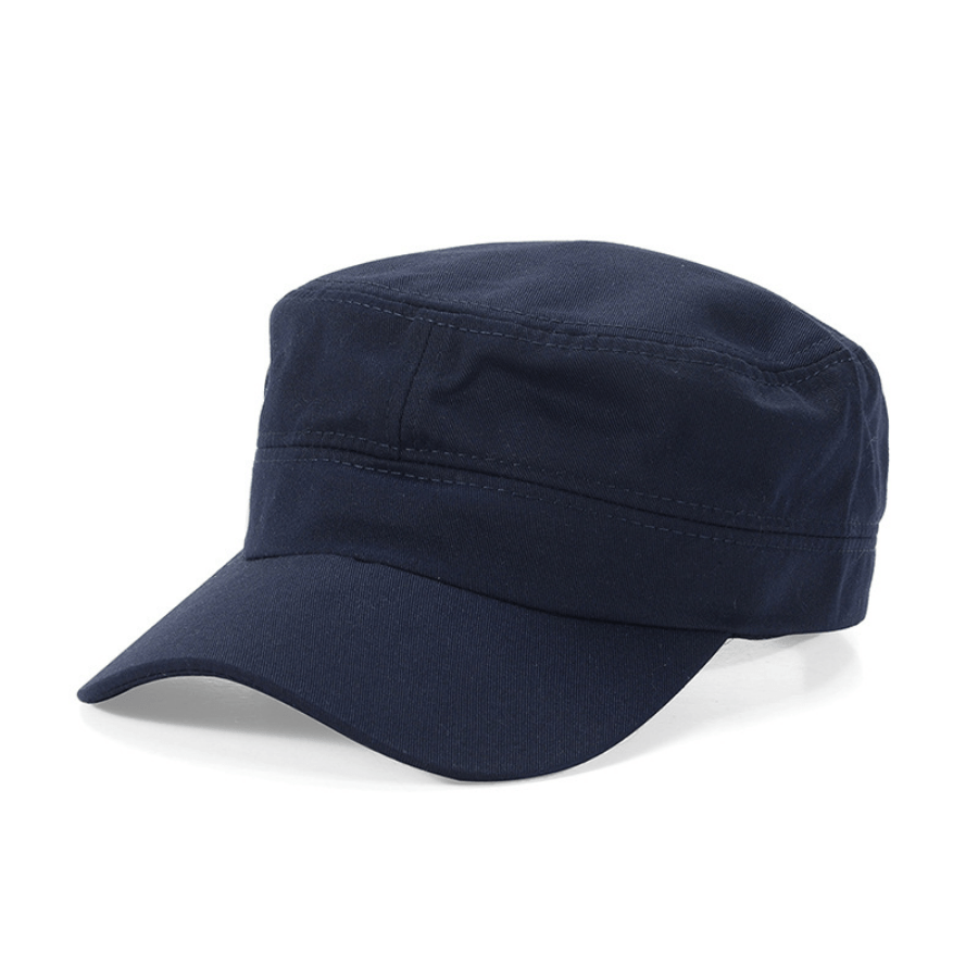 Vintage Washed Cotton Solid Flat Cap Outdoor