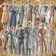 14pcs Retro Gentleman Stickers DIY Stationery Computer Student Stationery