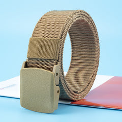Men's Nylon Canvas Belt Plastic Buckle Metal Military Tactical Waist Belt