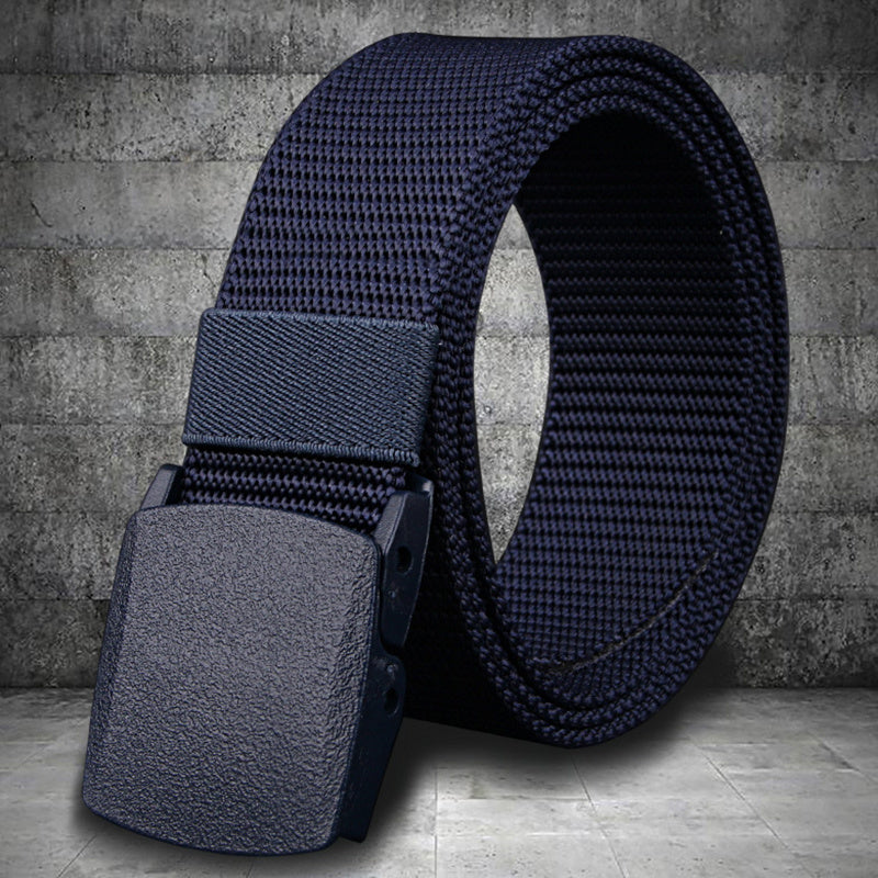 Men's Nylon Canvas Belt Plastic Buckle Metal Military Tactical Waist Belt