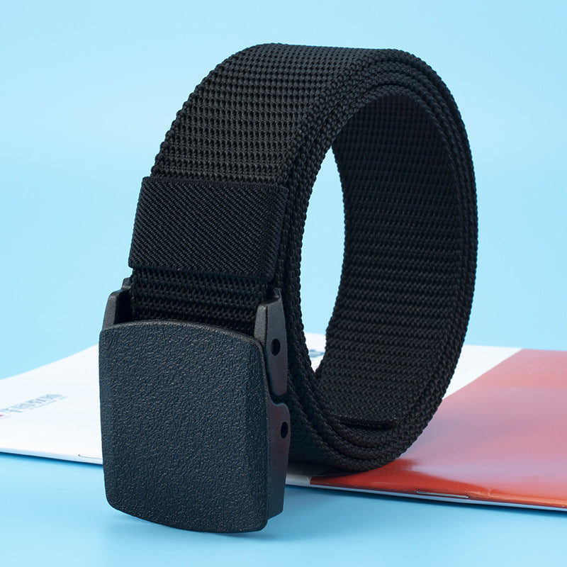 Men's Nylon Canvas Belt Plastic Buckle Metal Military Tactical Waist Belt