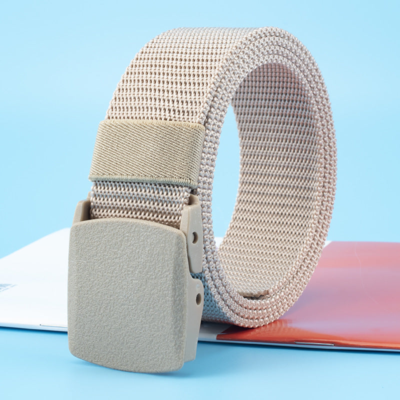 Men's Nylon Canvas Belt Plastic Buckle Metal Military Tactical Waist Belt