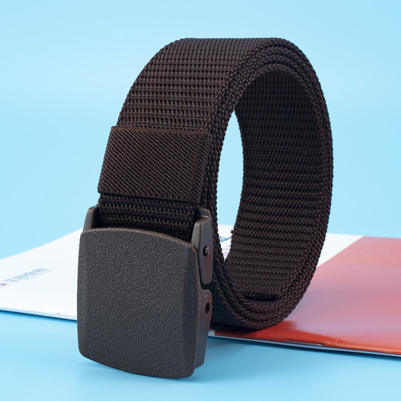 Men's Nylon Canvas Belt Plastic Buckle Metal Military Tactical Waist Belt