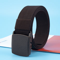 Men's Nylon Canvas Belt Plastic Buckle Metal Military Tactical Waist Belt