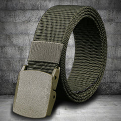 Men's Nylon Canvas Belt Plastic Buckle Metal Military Tactical Waist Belt